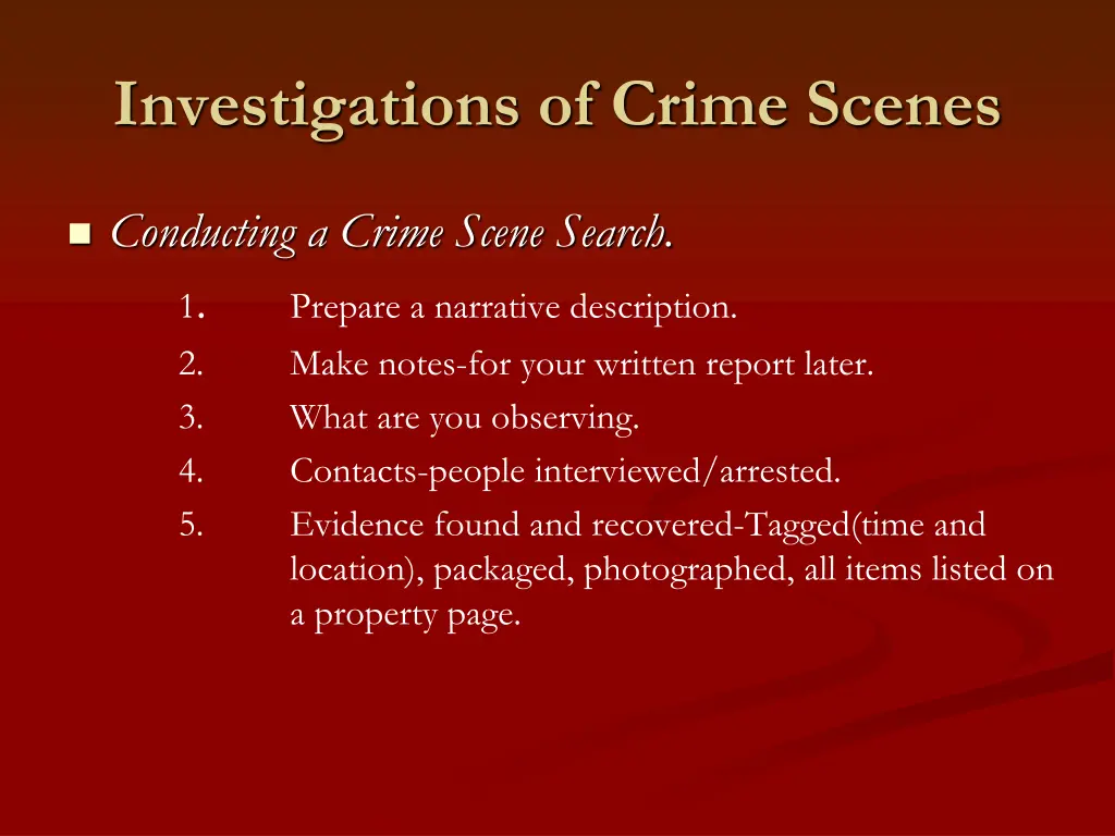 investigations of crime scenes 3