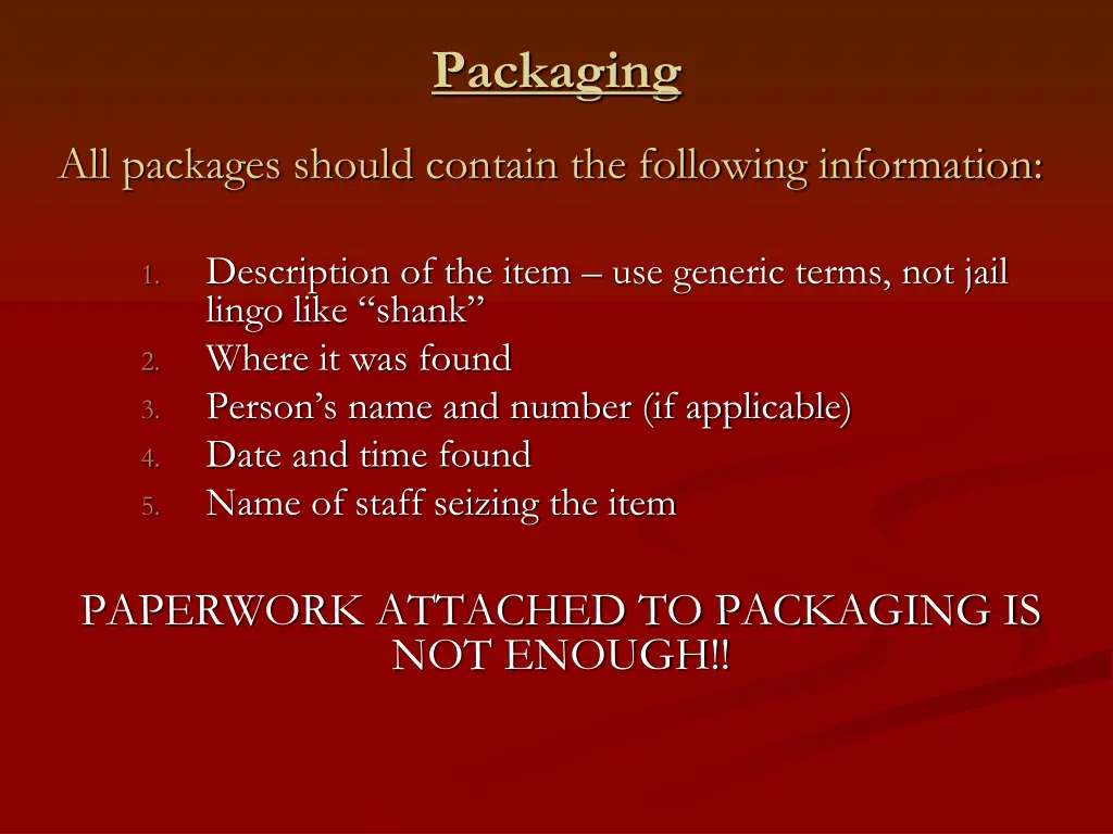 packaging