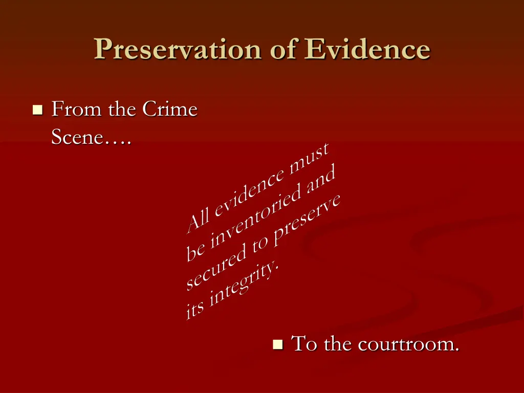 preservation of evidence