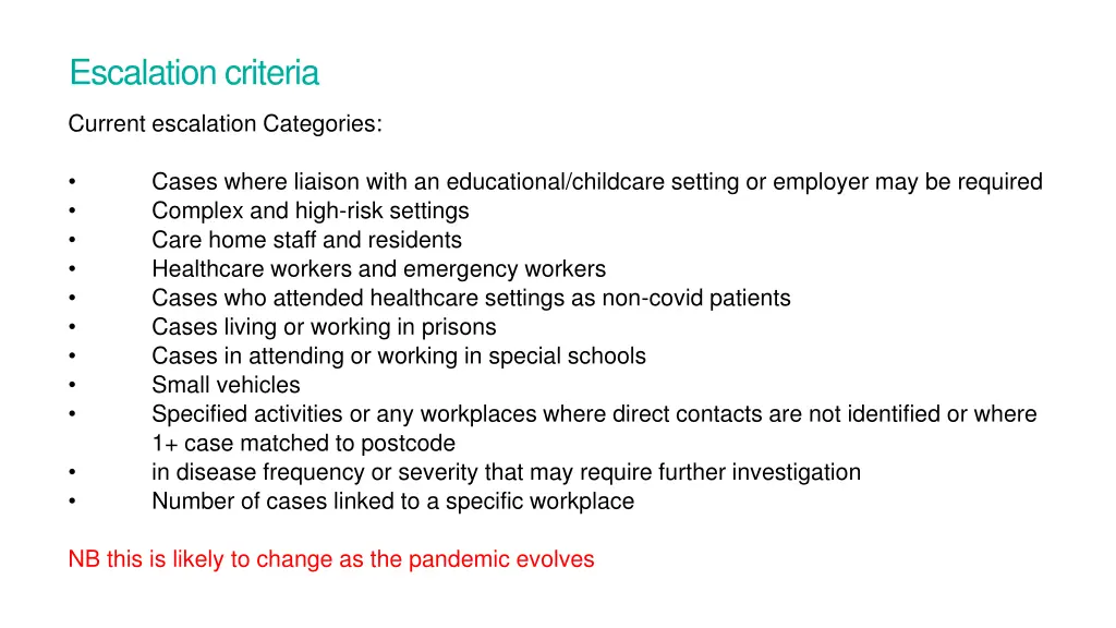 escalation criteria