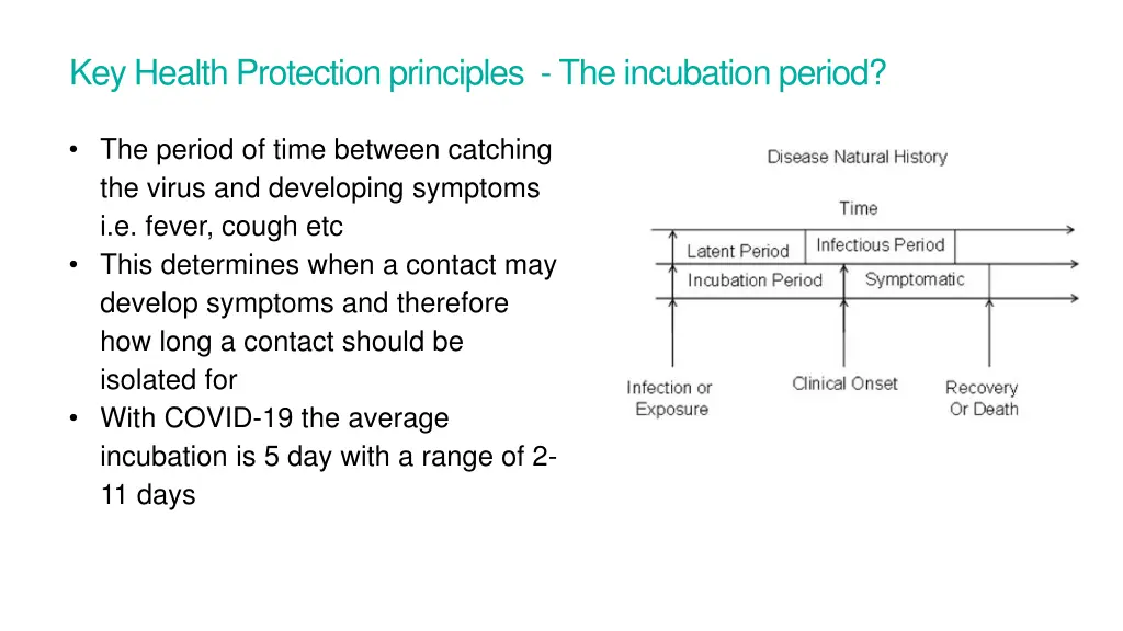 key health protection principles the incubation