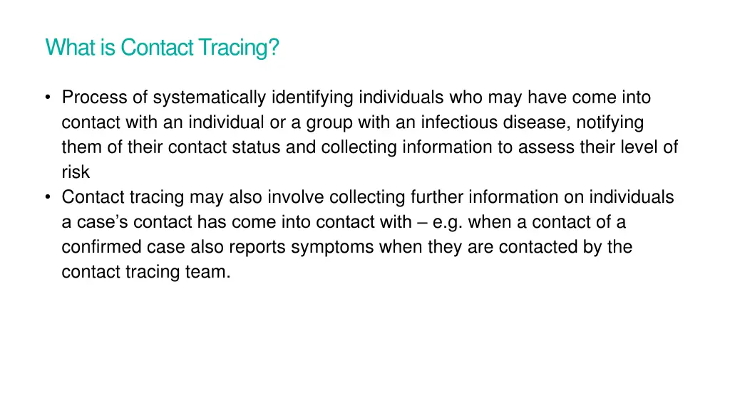 what is contact tracing