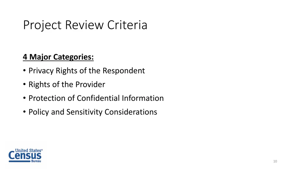 project review criteria