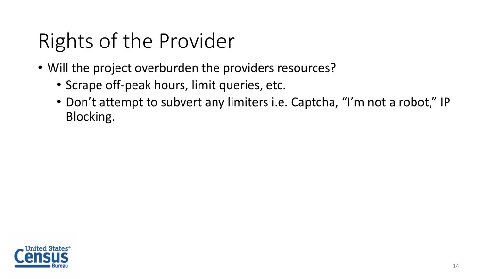 rights of the provider will the project