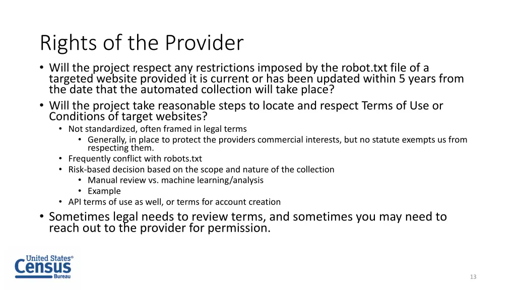 rights of the provider will the project respect