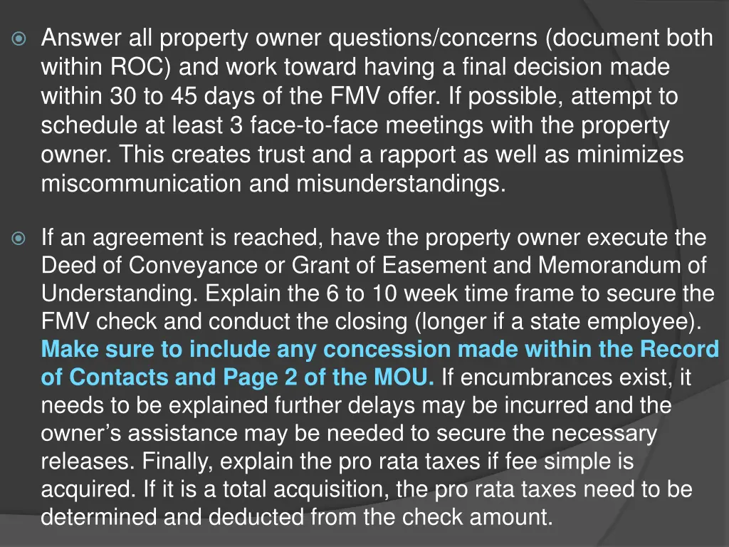 answer all property owner questions concerns