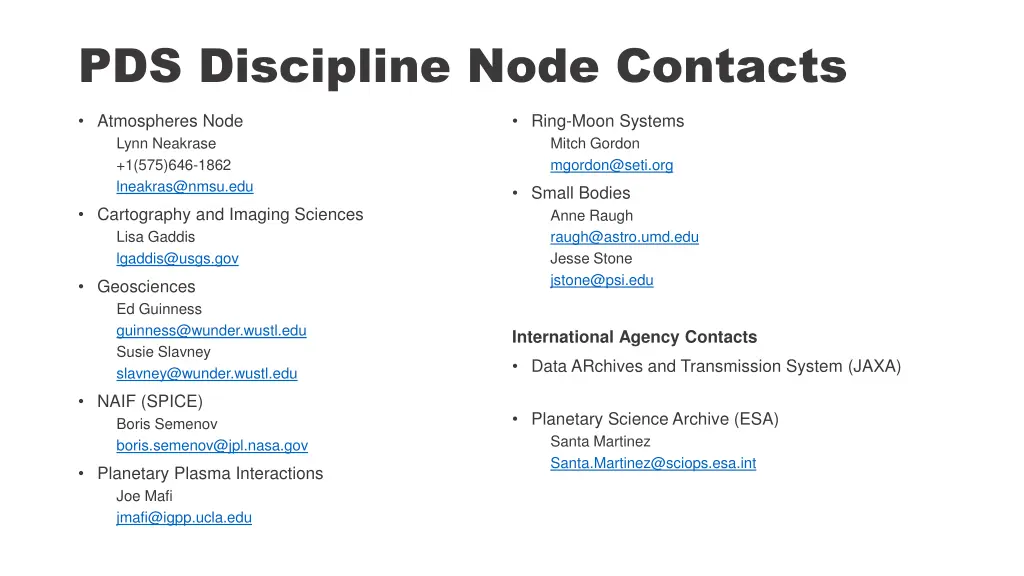 pds discipline node contacts