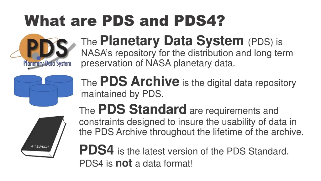 what are pds and pds4 the planetary data system