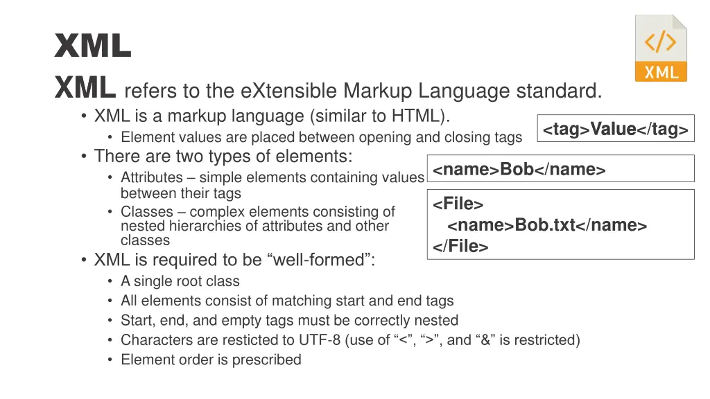 xml xml refers to the extensible markup language