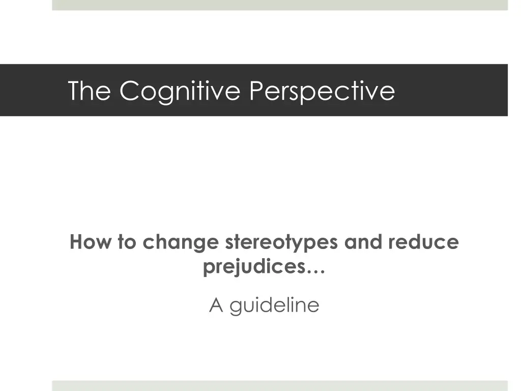 the cognitive perspective 5