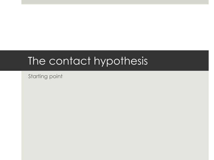 the contact hypothesis