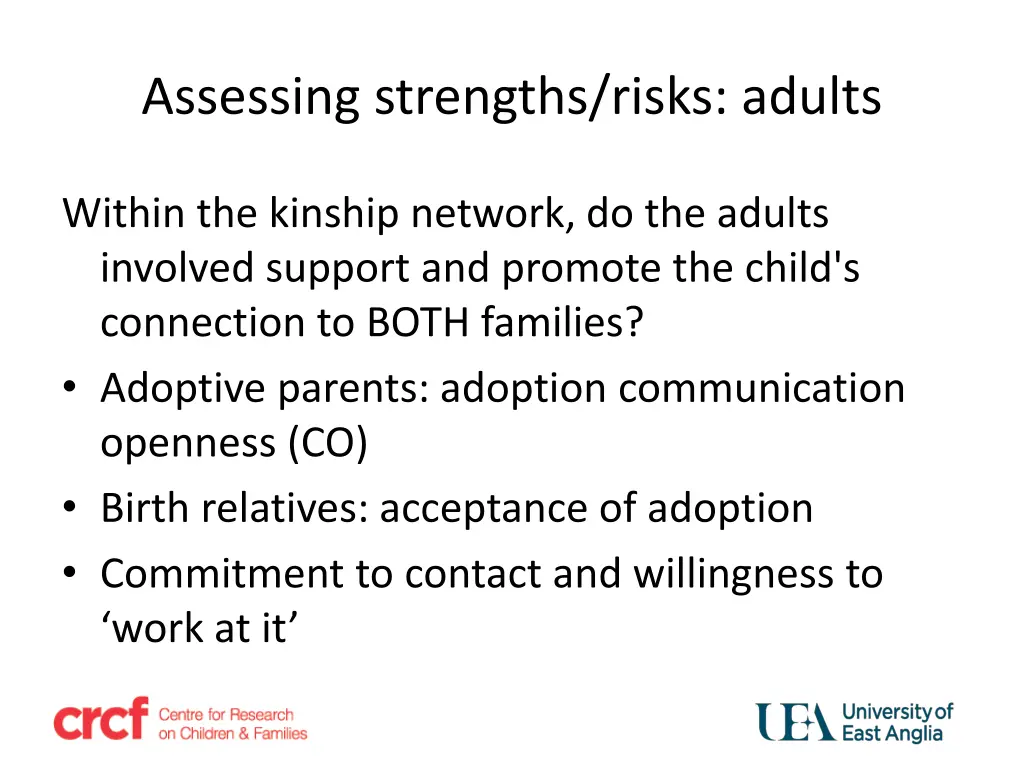 assessing strengths risks adults