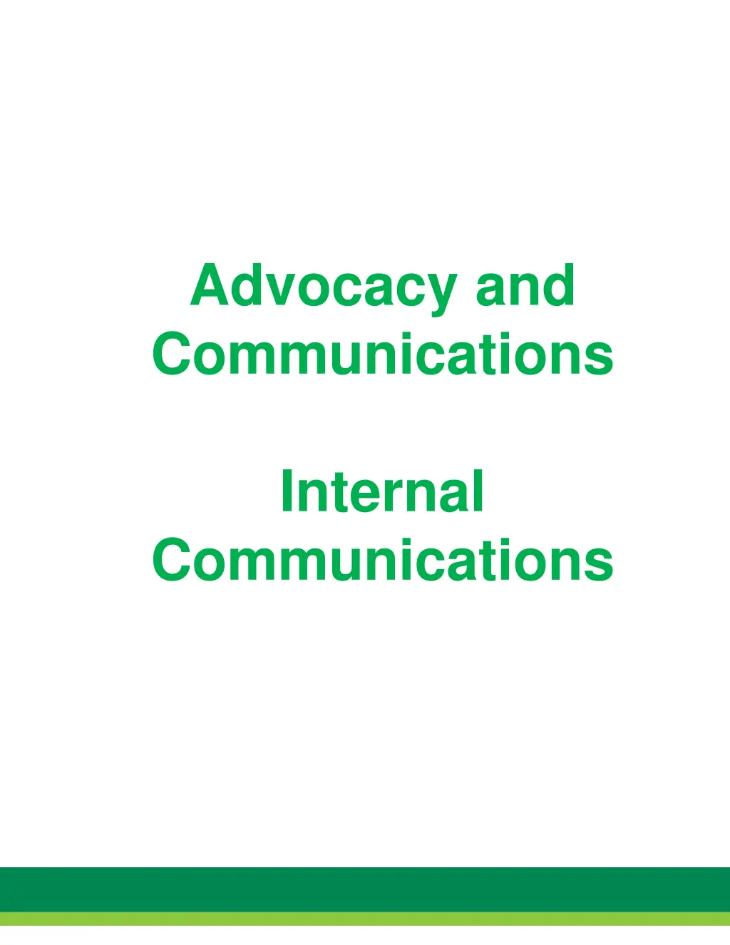 advocacy and communications