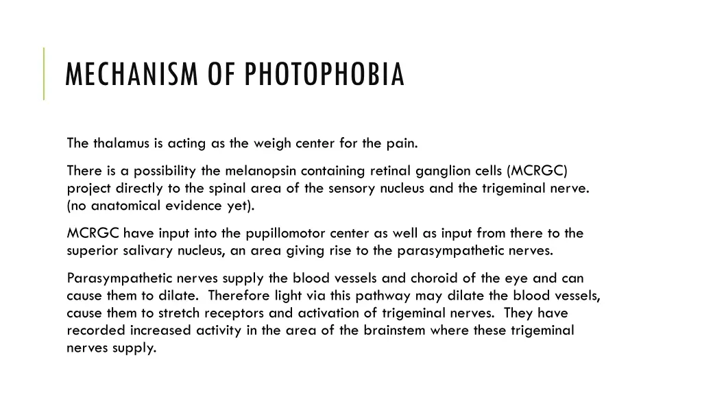 mechanism of photophobia 2