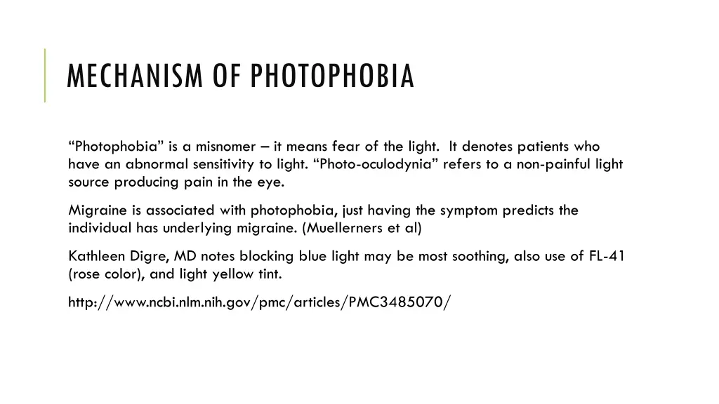 mechanism of photophobia