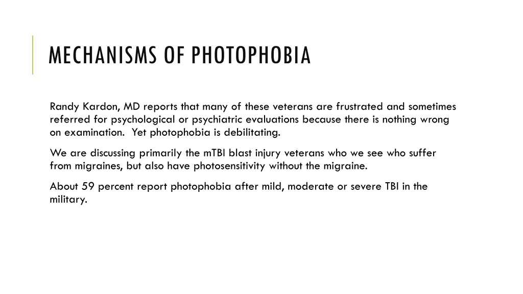 mechanisms of photophobia