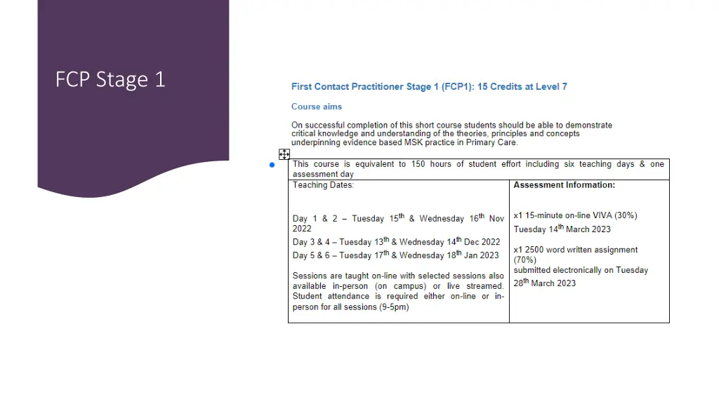 fcp stage 1