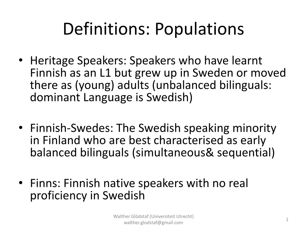 definitions populations