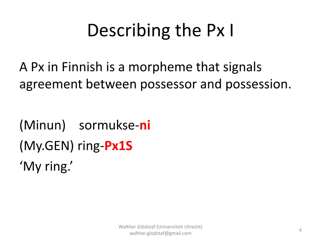 describing the px i