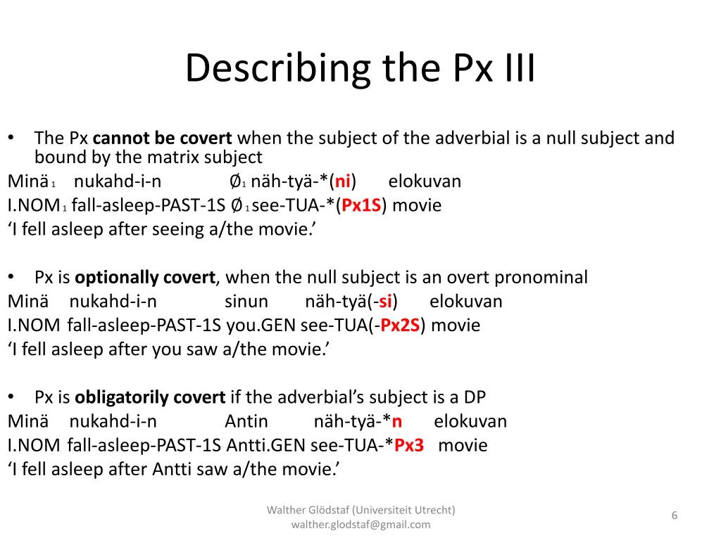 describing the px iii