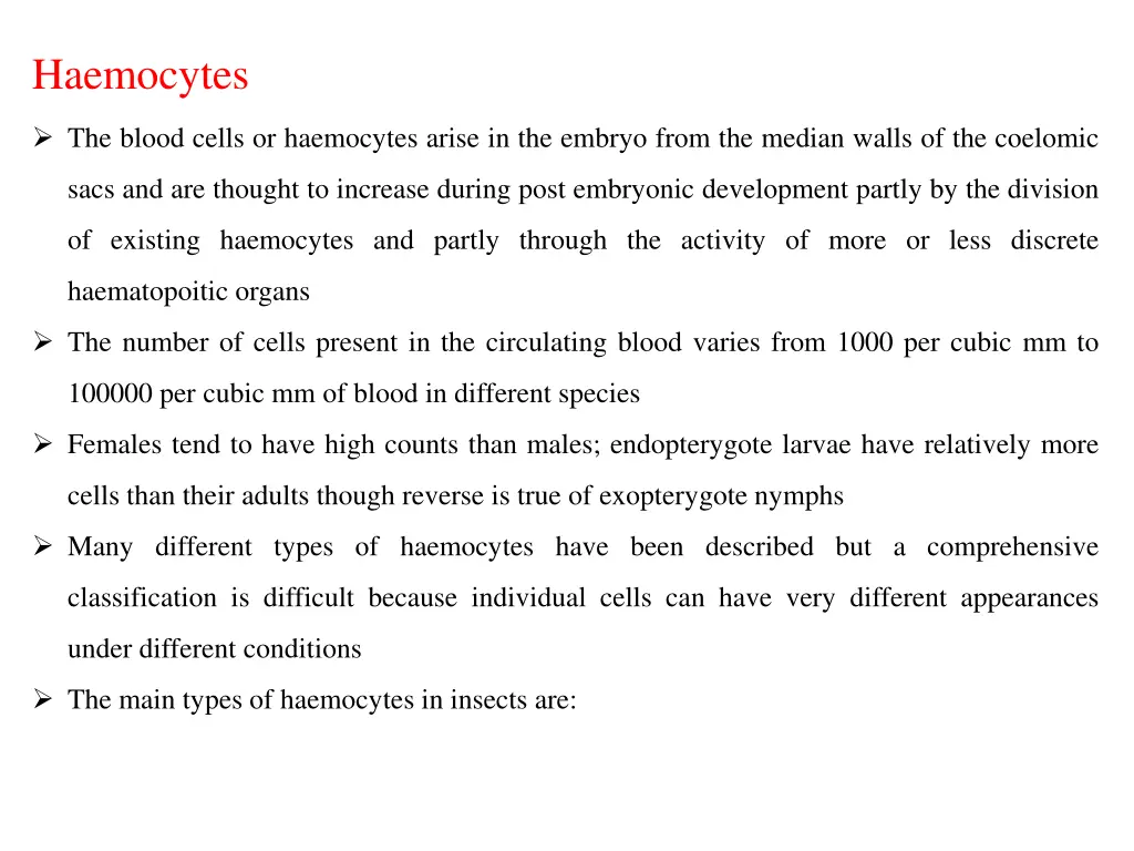 haemocytes