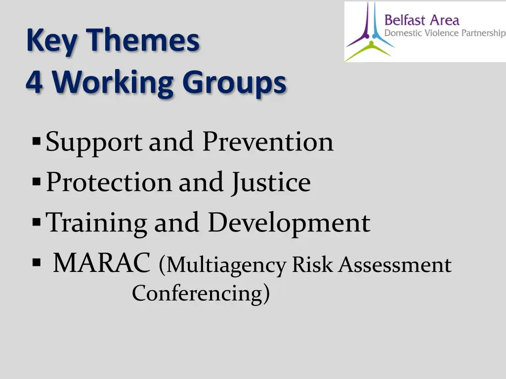 key themes 4 working groups