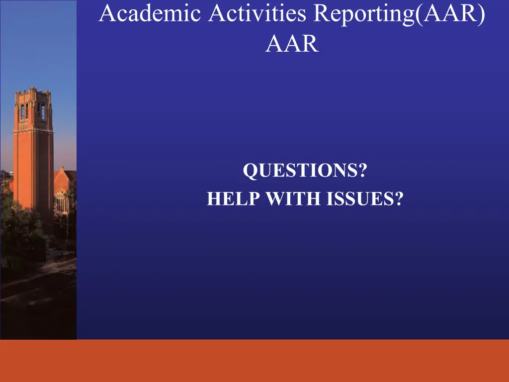 academic activities reporting aar aar