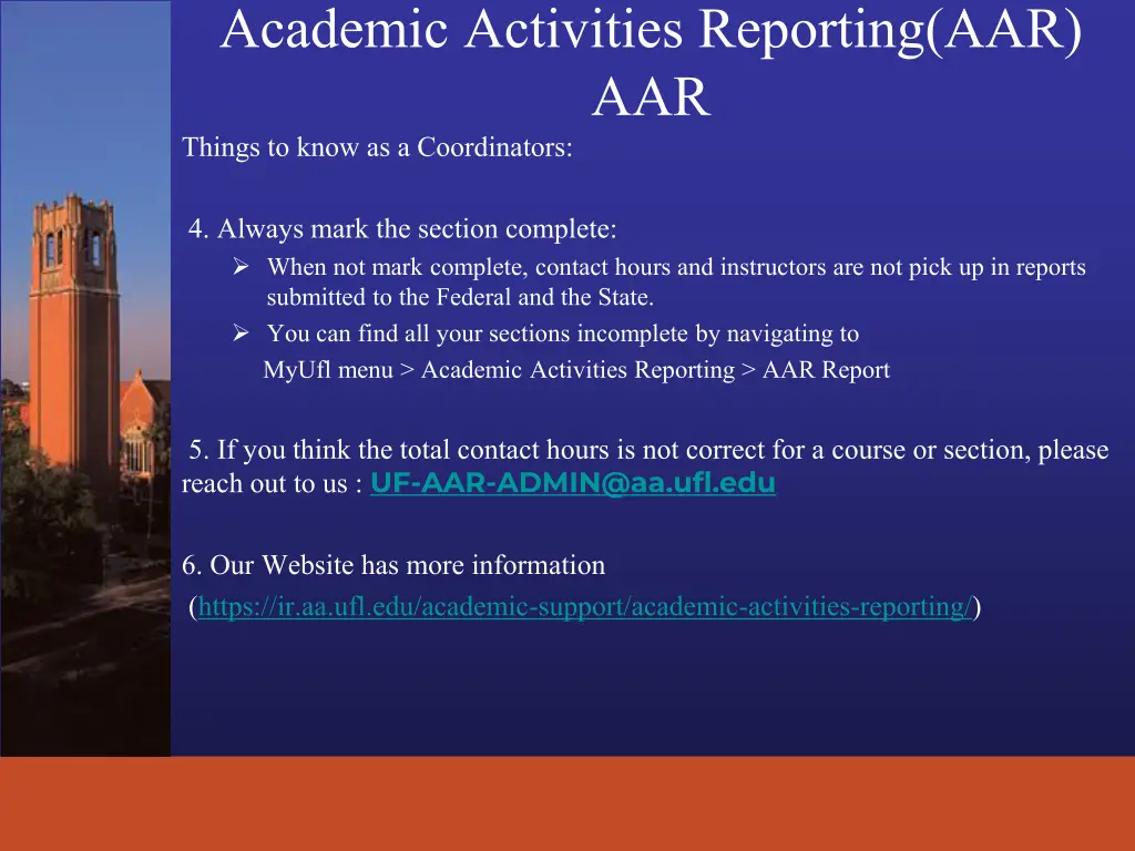 academic activities reporting aar aar things 3