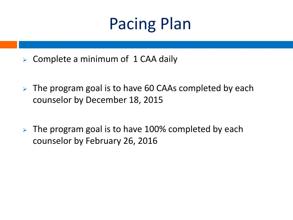 pacing plan