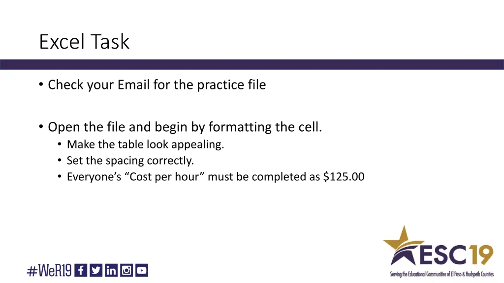 excel task