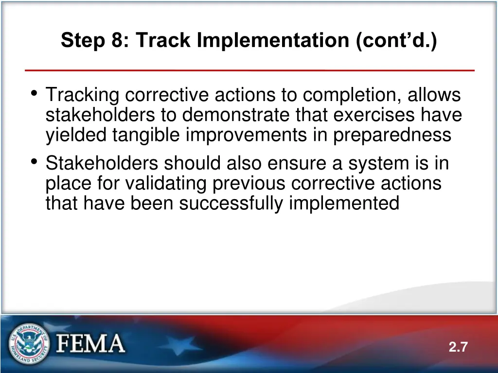 step 8 track implementation cont d 1