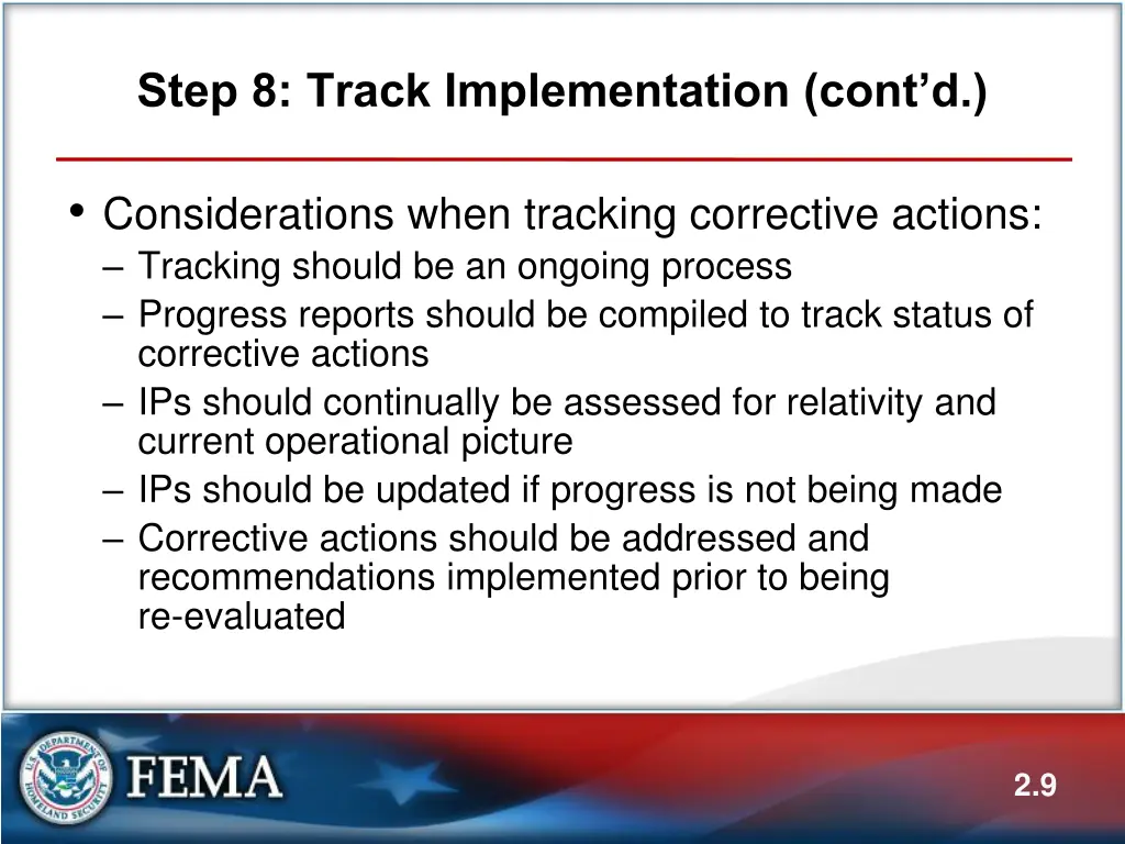 step 8 track implementation cont d 3