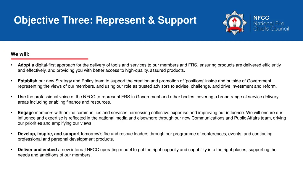 objective three represent support