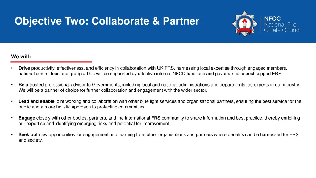 objective two collaborate partner