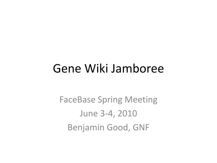 gene wiki jamboree