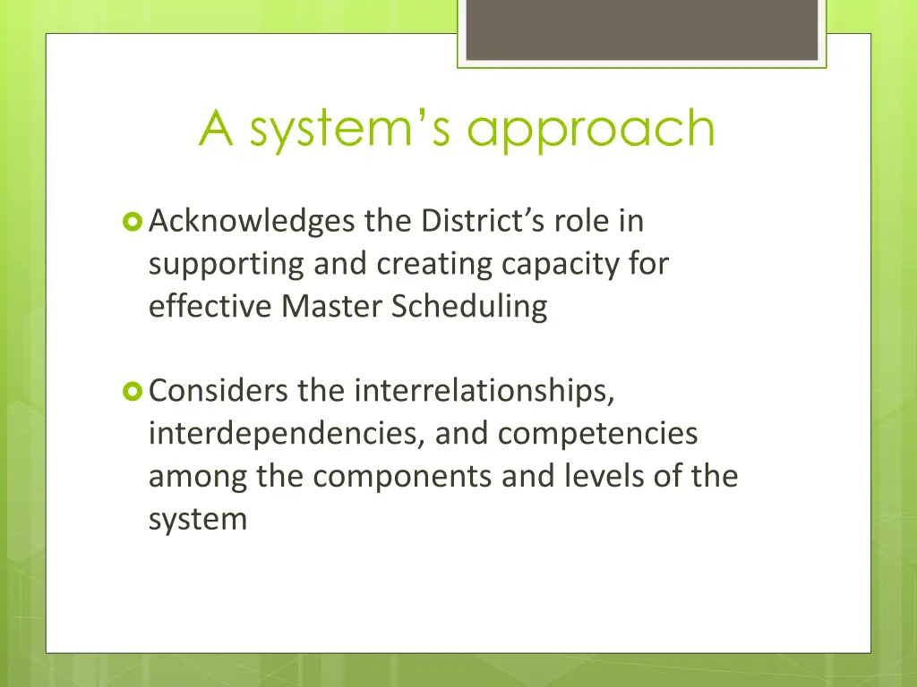 a system s approach