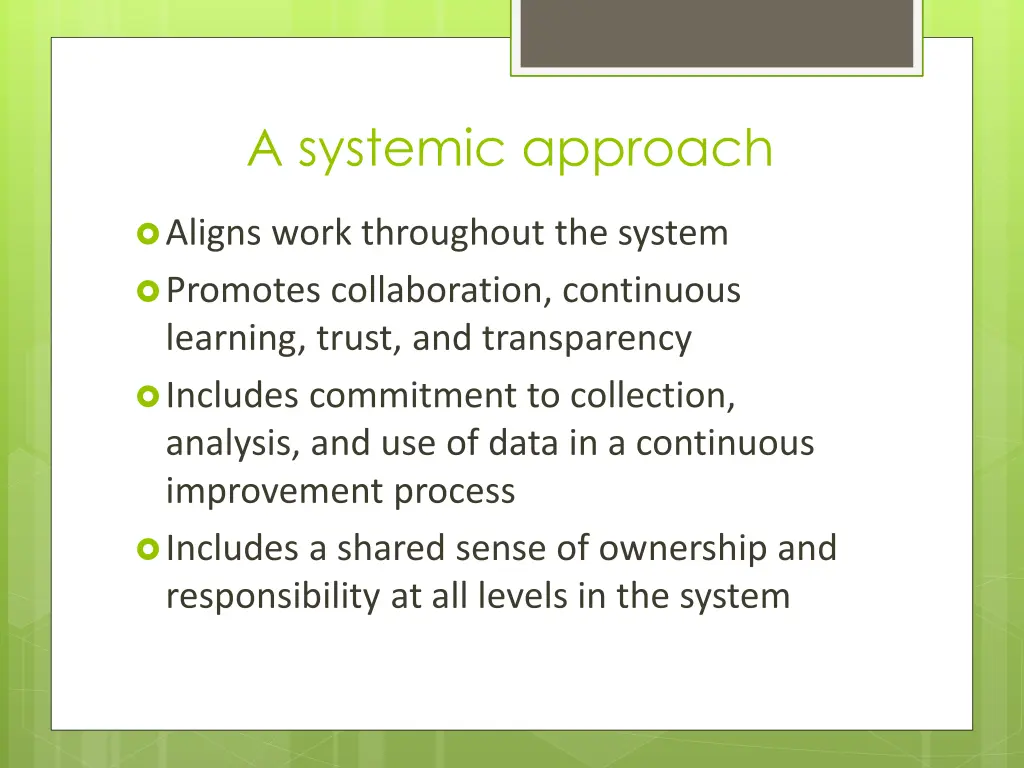 a systemic approach 1