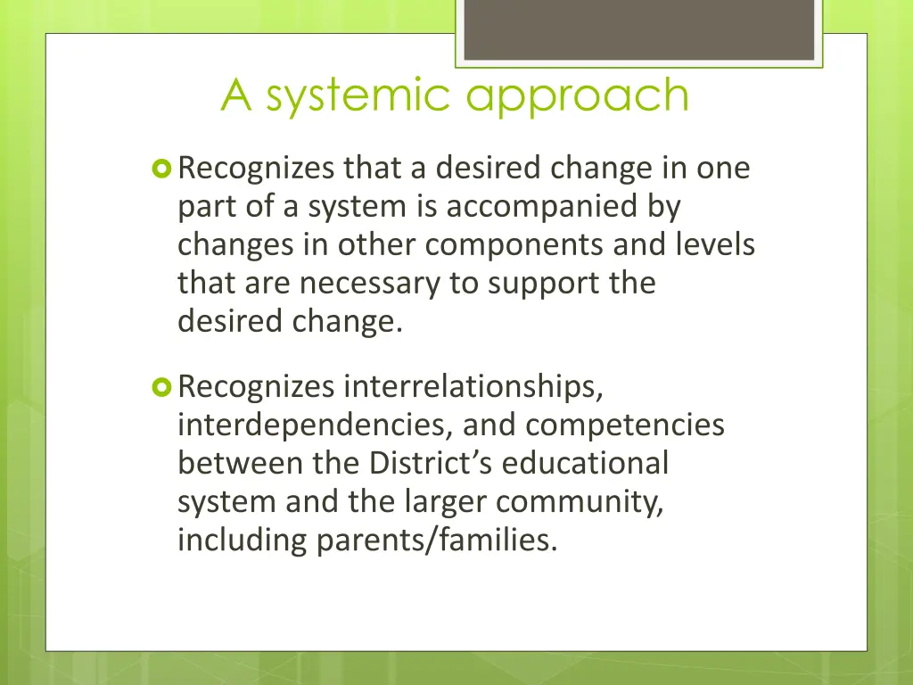 a systemic approach