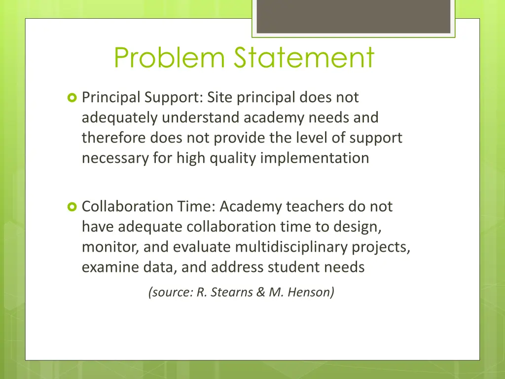 problem statement