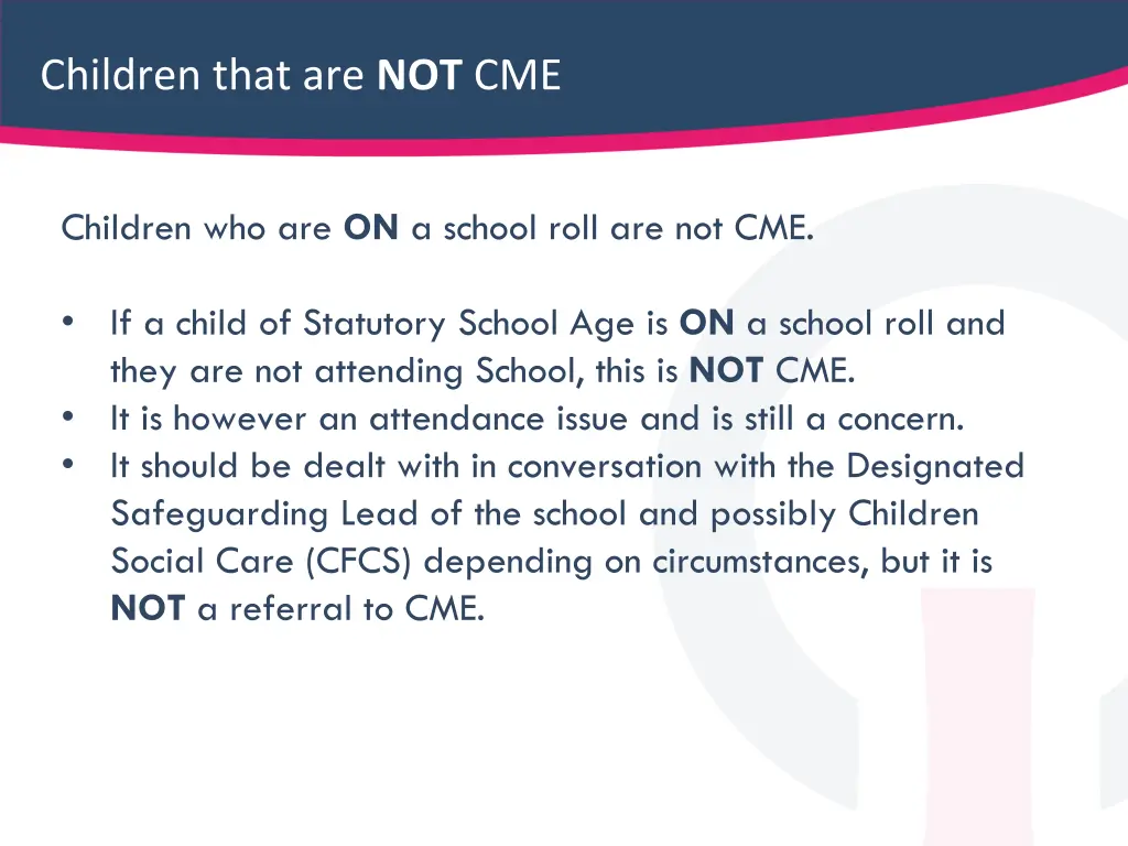 children that are not cme