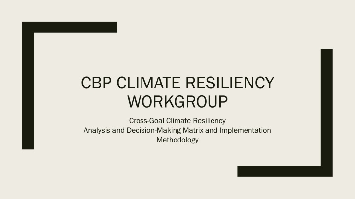 cbp climate resiliency workgroup