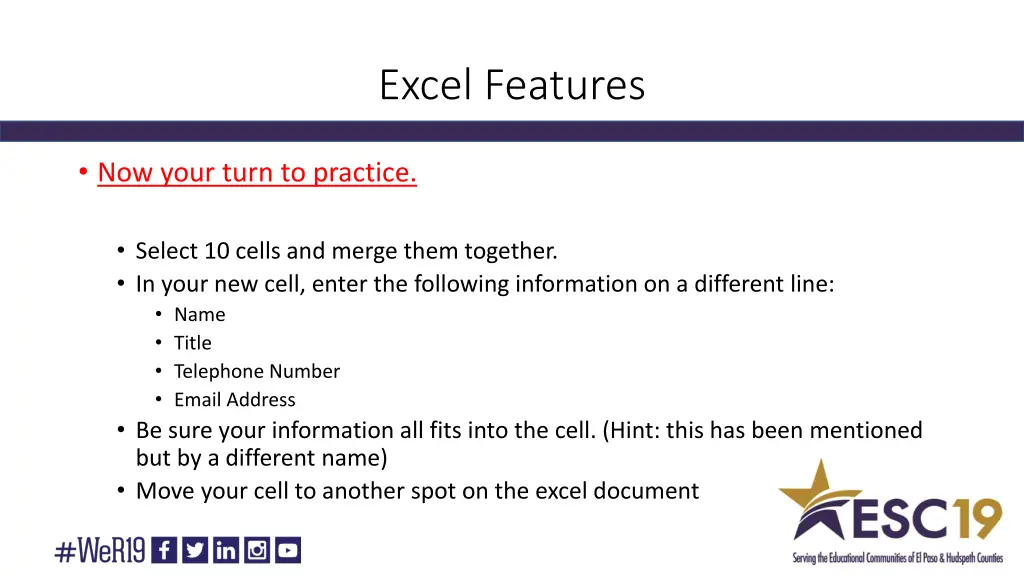 excel features