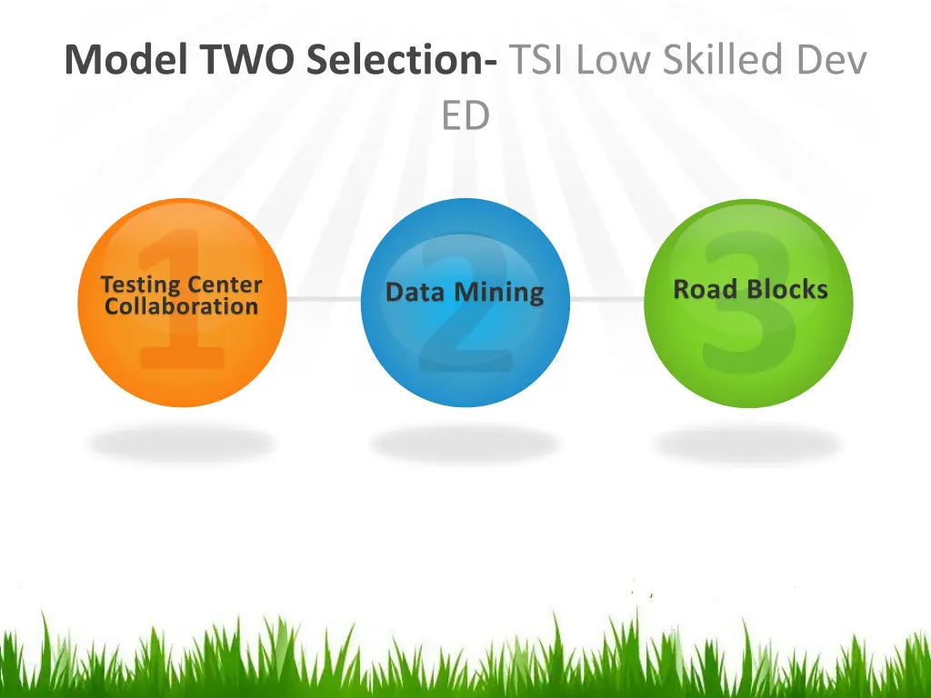 model two selection tsi low skilled dev ed