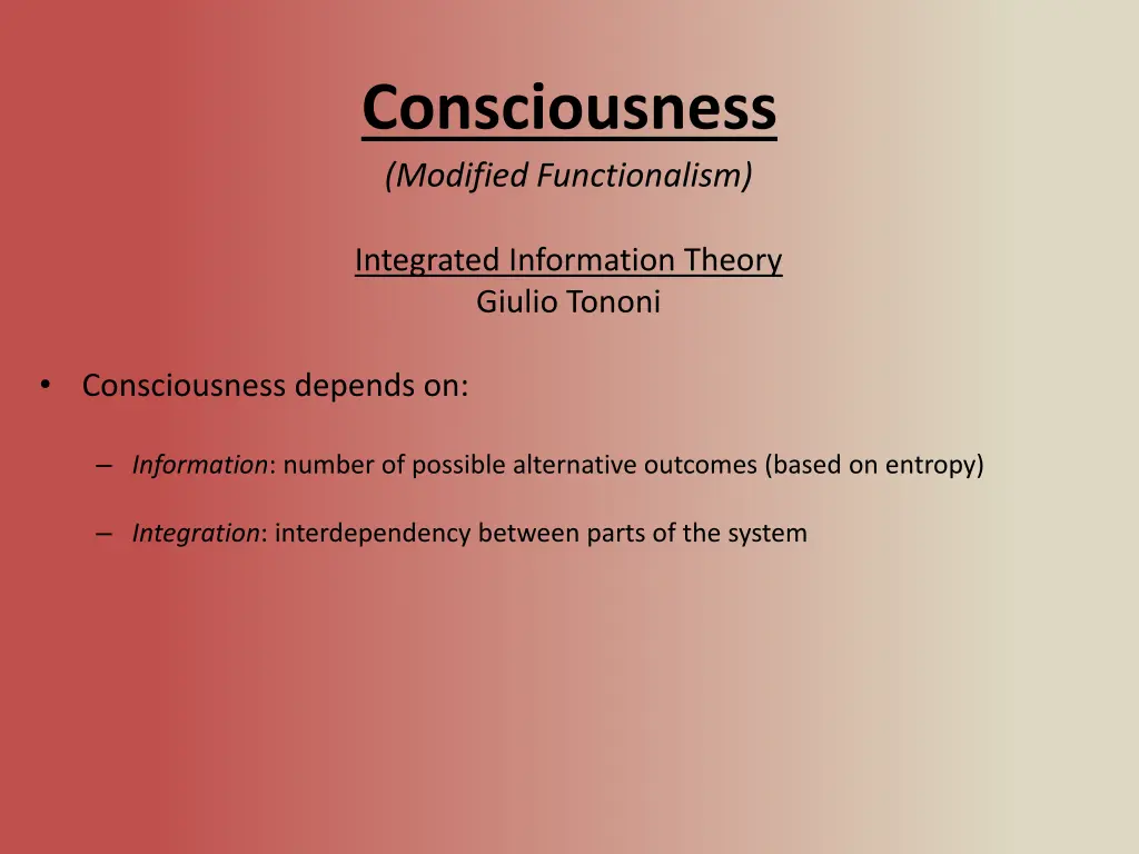 consciousness modified functionalism 1