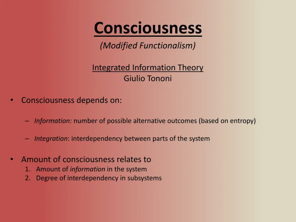 consciousness modified functionalism 2