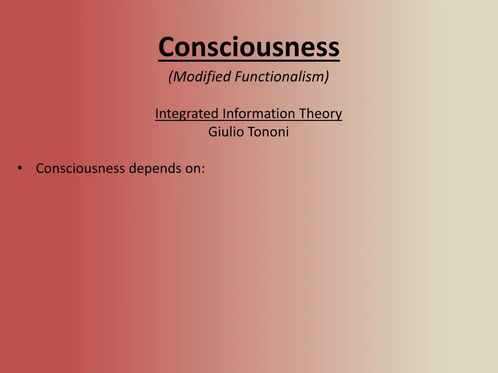 consciousness modified functionalism