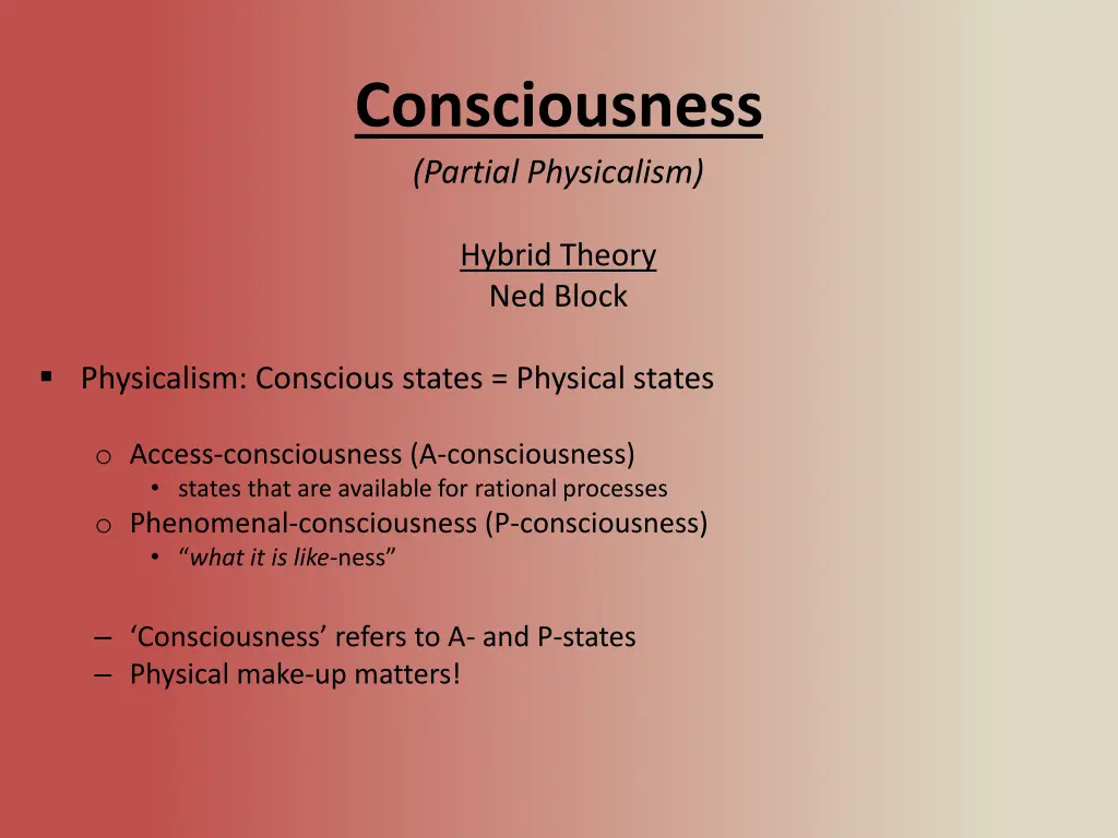 consciousness partial physicalism 2