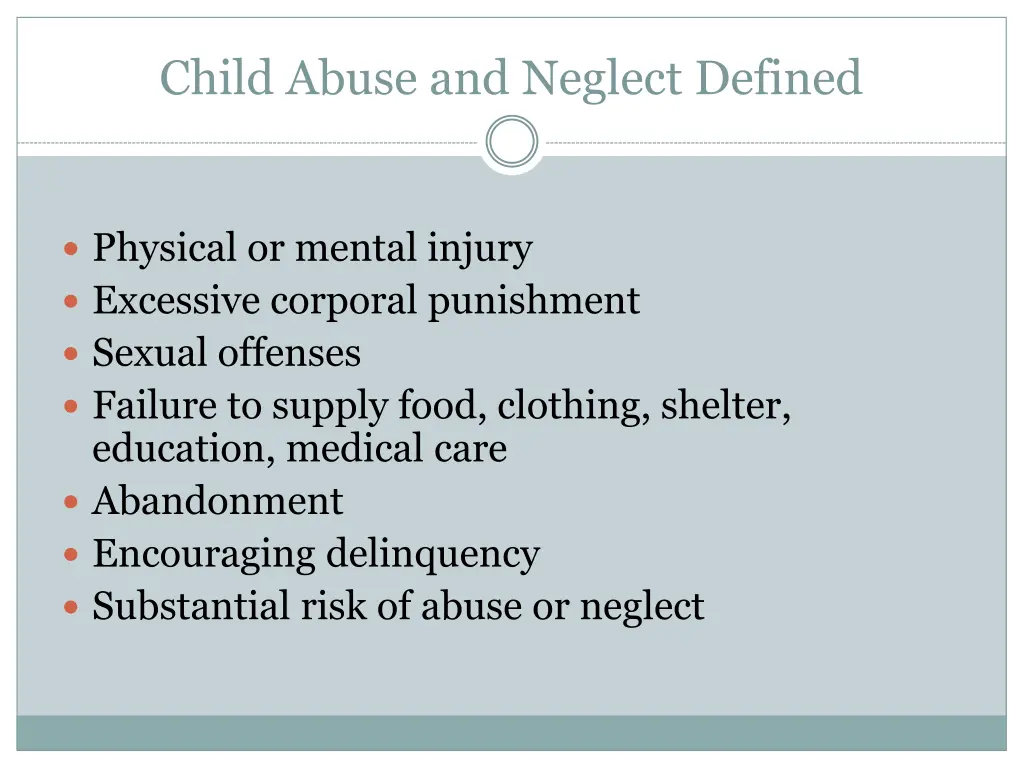 child abuse and neglect defined 1