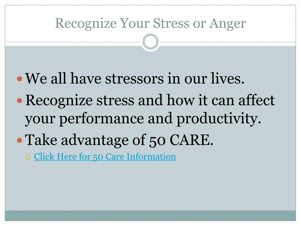 recognize your stress or anger