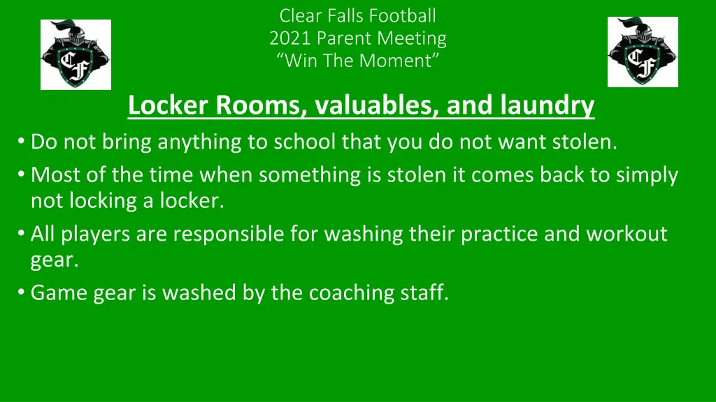 clear falls football 2021 parent meeting 23